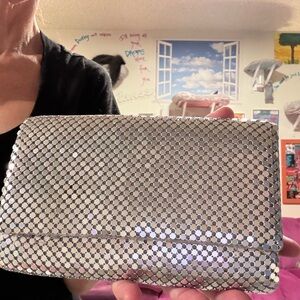 Silver Mesh Clutch Bag